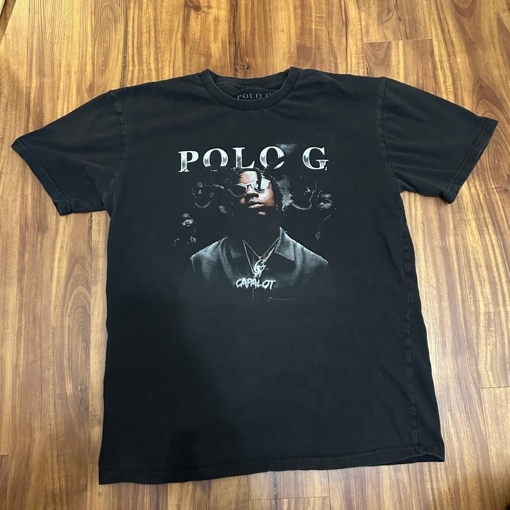 Polo G Capalot Graphic T-Shirt Mens Black Short Sleeve Crewneck Rap Tee